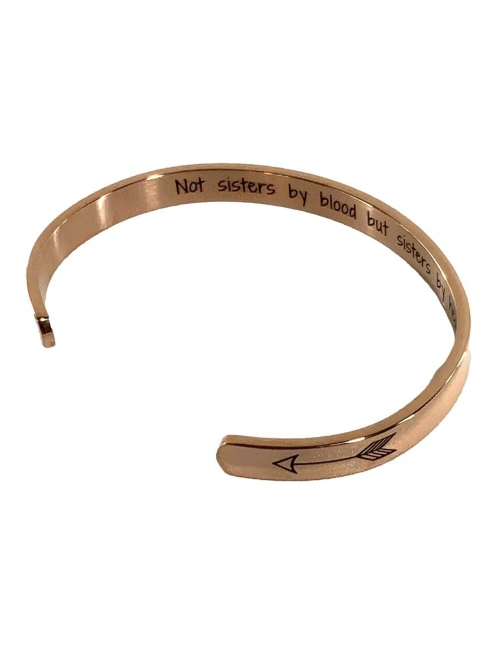 Joycuff Bracelet Rose Gold Tone "Not Sisters By Blood But Sisters By Heart" Insp
